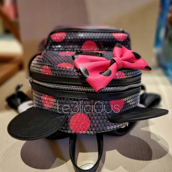 DISNEY LOUNGEFLY MINNIE POLKA DOT BACKPACK - Picture 3 of 7
